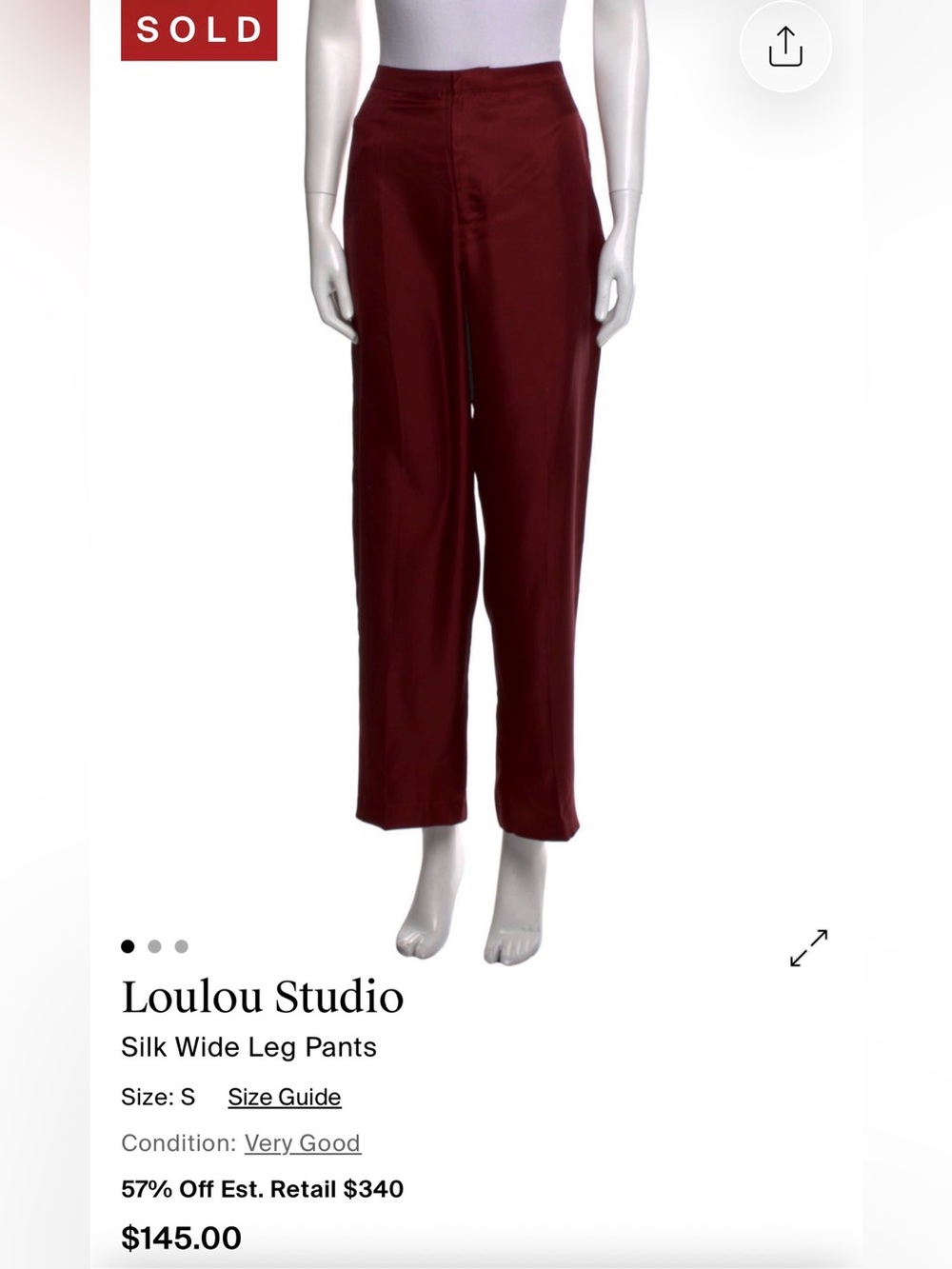 Loulou Studio Silk Wide-Leg Pants — Burgundy